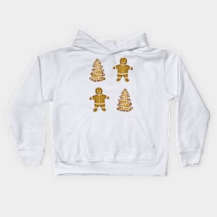 Gingerbread boys and trees Kids Hoodie